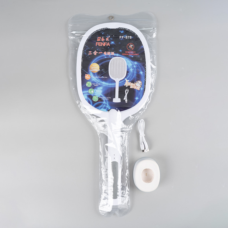 FF-878 1200mAh Embroidery Light Electric Mosquito Swatter na may Base FF-878 1200mAh Embroidery Light Electric Mosquito Swatter na may Base