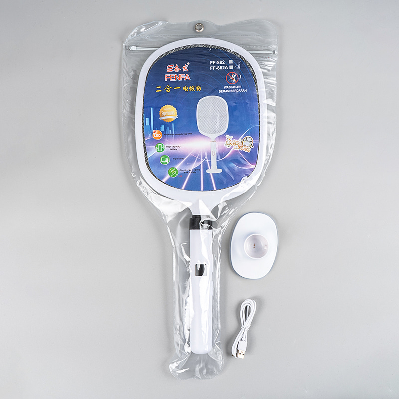 FF-882A 1200mAh Embroidered Pattern Lamp USB Base Electric Mosquito Swatter na may Display FF-882A 1200mAh Embroidered Pattern Lamp USB Base Electric Mosquito Swatter na may Display