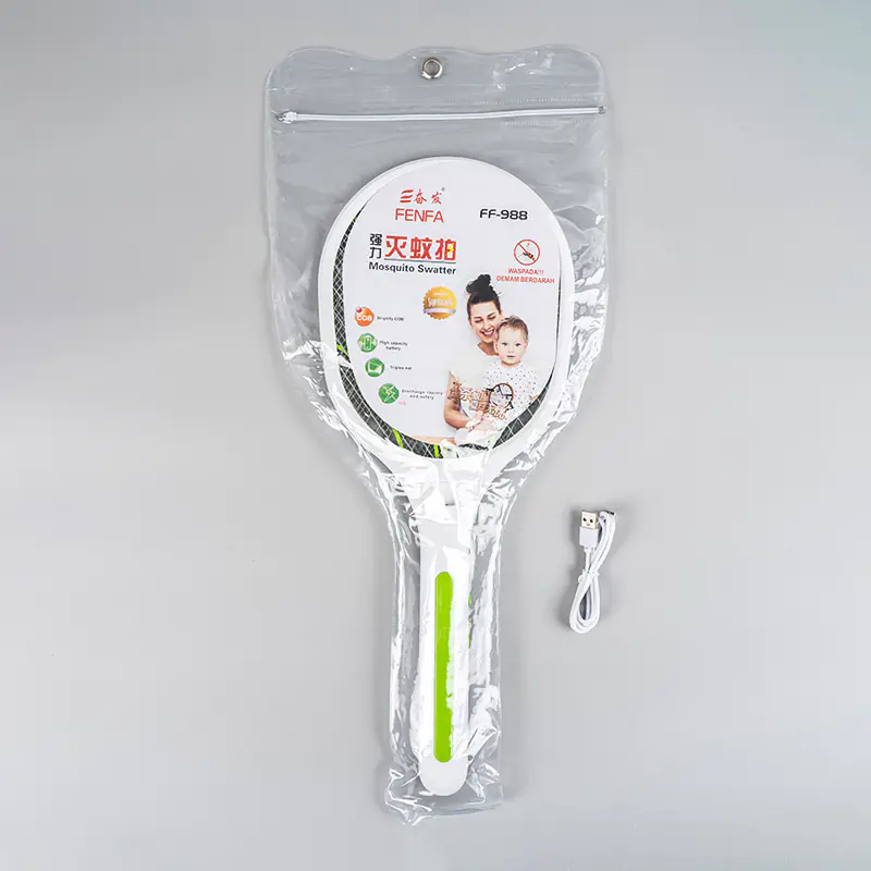 FF-988 1200mAh rechargeable lithium battery na may LED light multifunctional electric mosquito swatter FF-988 1200mAh rechargeable lithium battery na may LED light multifunctional electric mosquito swatter